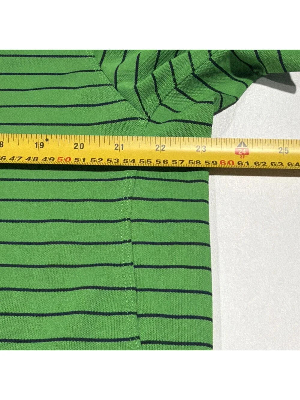 The North Face Mens Shirt Size LargeGreen Polo Striped Zip Short Sleeve Collared
